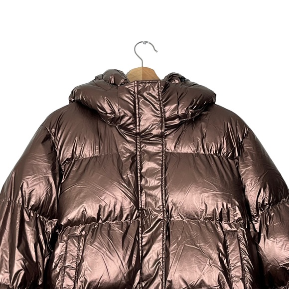 NOIZE Athena Metallic Hooded Puffer Jacket - Picture 4 of 16